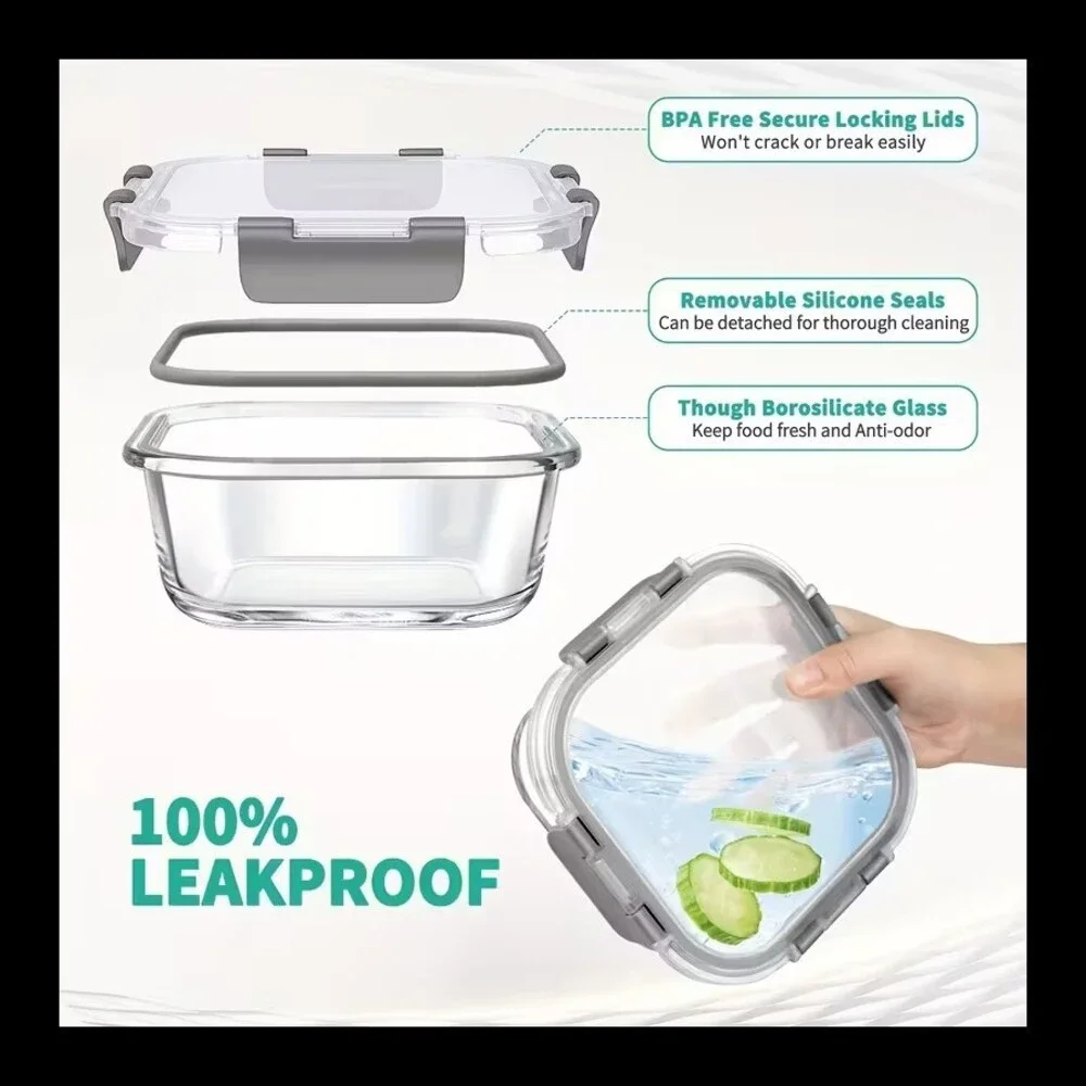 34 Pc Glass Food Storage Containers with Lids